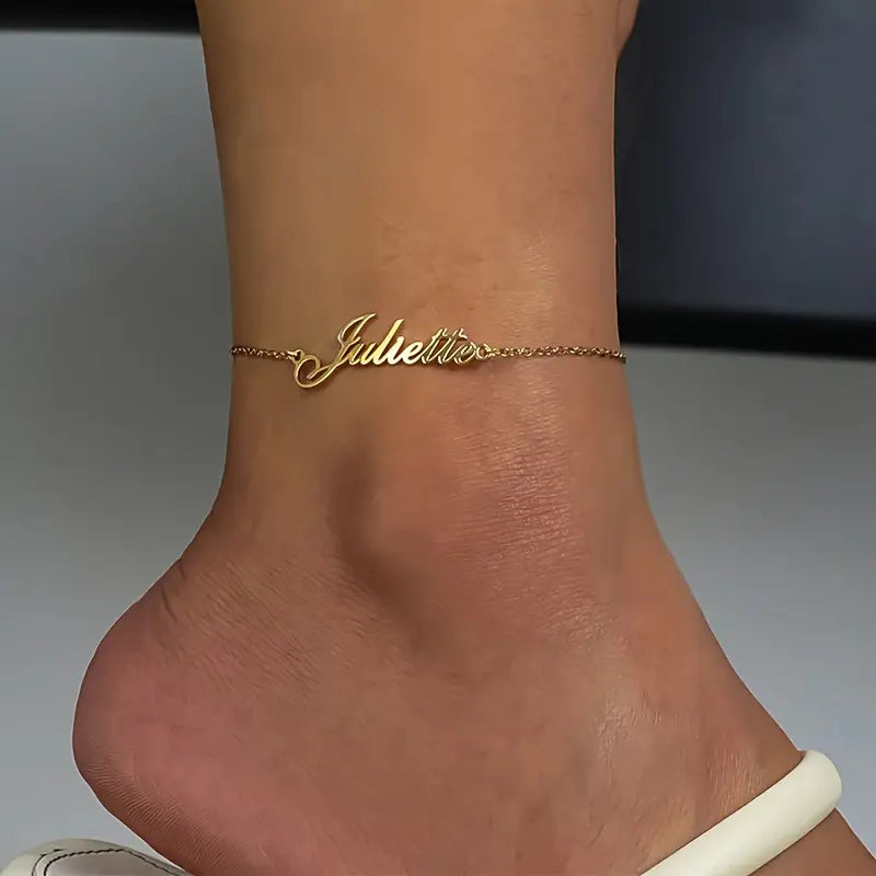 TOBILLERA CON NOMBRE CADENA FINA