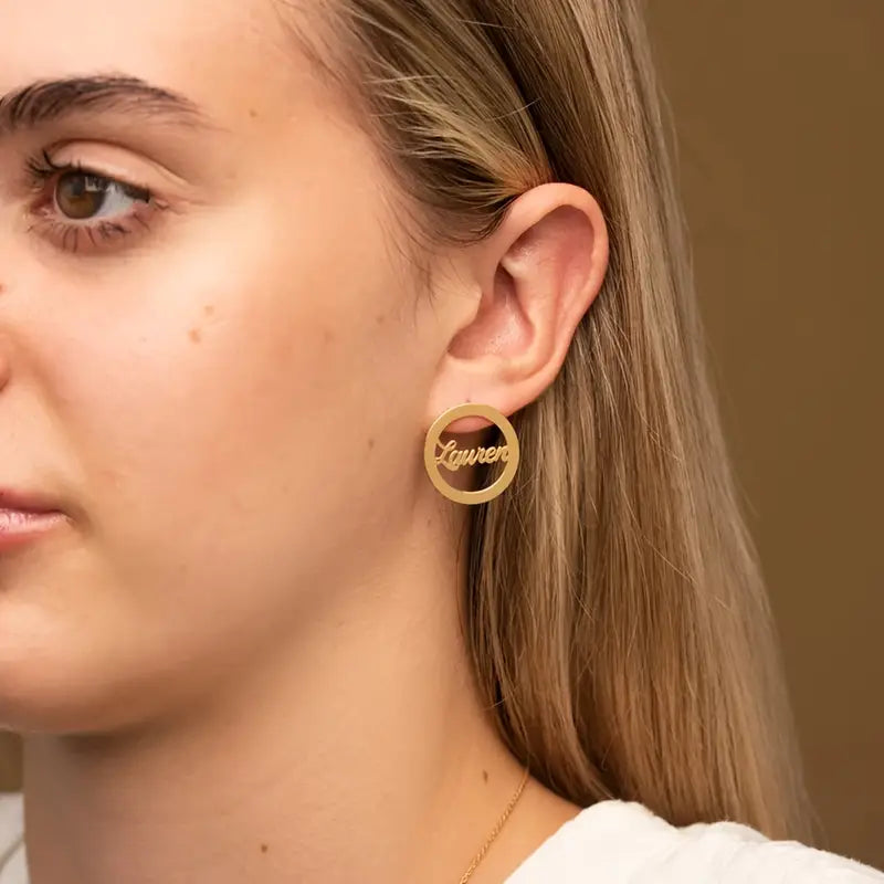 ARETES CIRCULO CON NOMBRE