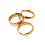Diamond couple rings with gold bezel (Pre order)