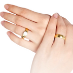 Diamond couple rings with gold bezel (Pre order)