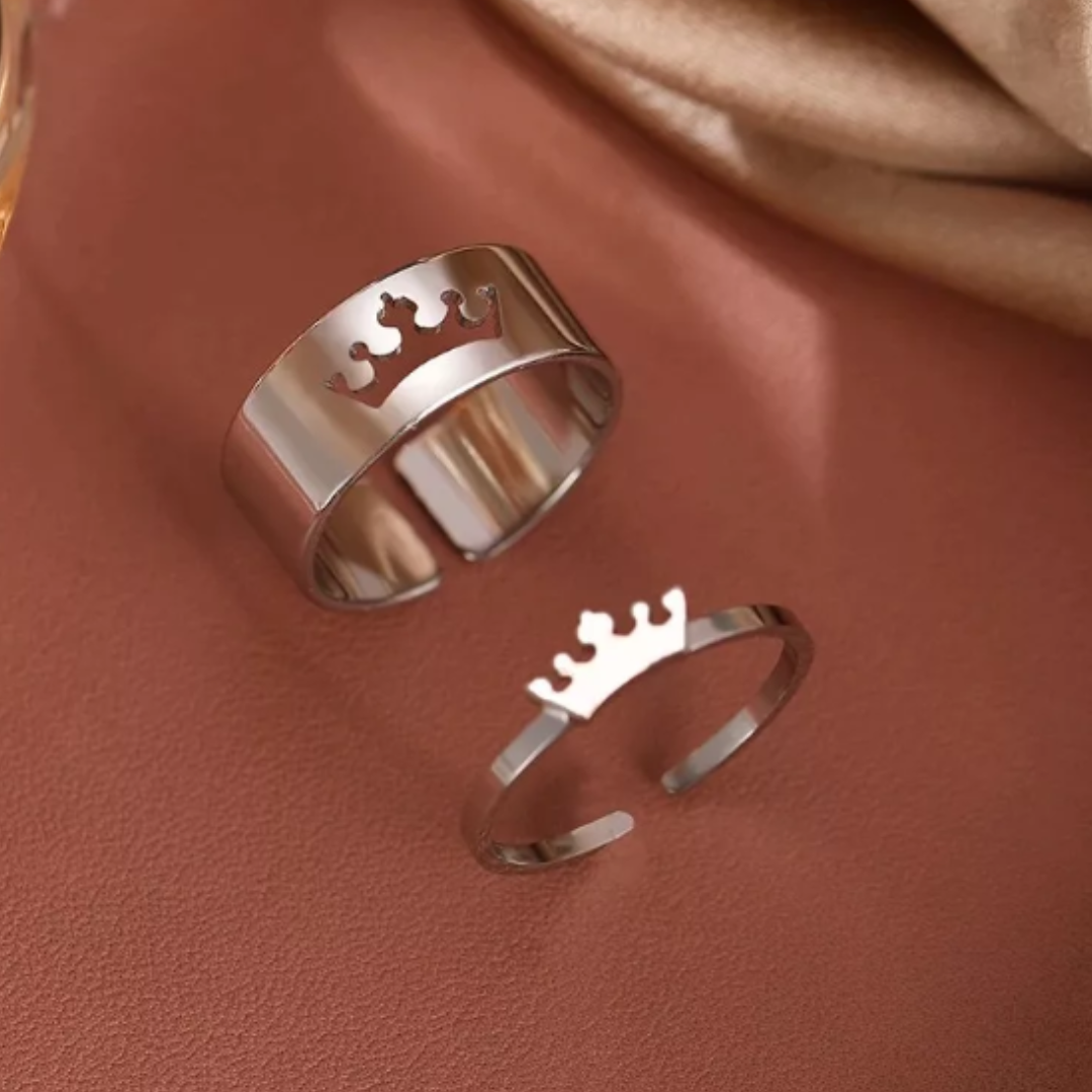 DUO DE ANILLOS PARA PAREJA "eres mi reina"