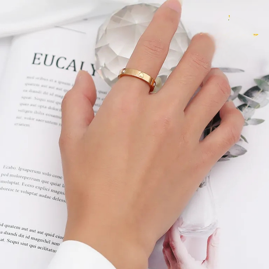 DUO DE ANILLOS CORAZON Y CIRCONES - ULTIMAS TALLAS