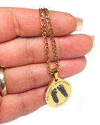 COLLAR HUELLAS DE BEBÉ PARA HOMBRE + CADENA GRUESA