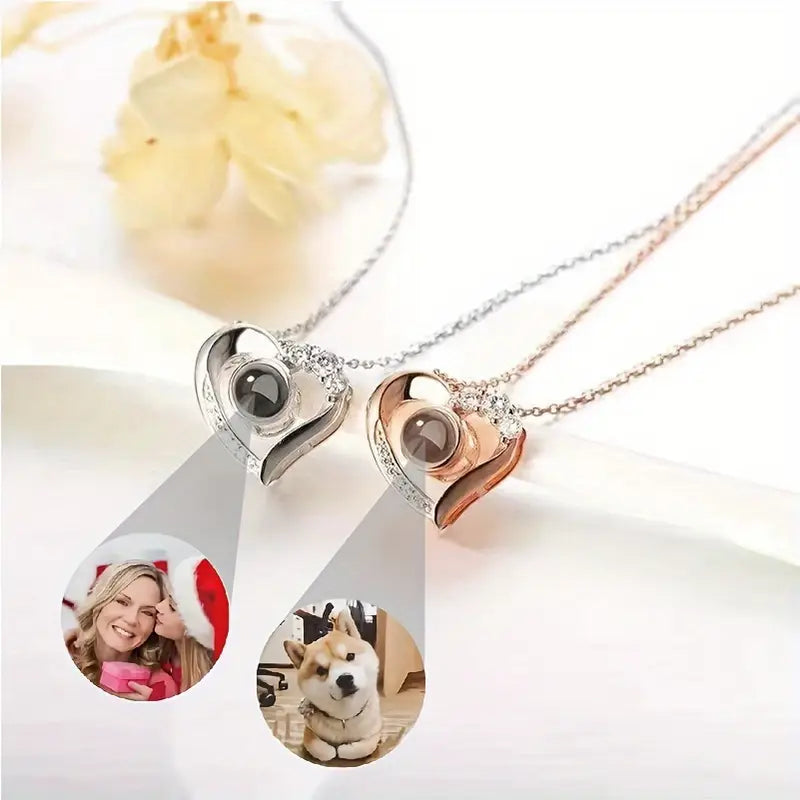 PRE ORDEN - COLLAR CORAZON CIRCONES CON FOTO PROYECCION