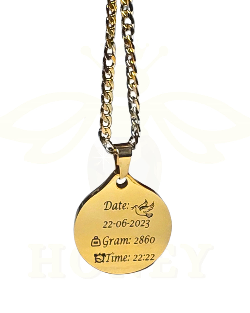 COLLAR HUELLAS DE BEBÉ PARA HOMBRE + CADENA GRUESA