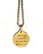 COLLAR HUELLAS DE BEBÉ PARA HOMBRE + CADENA GRUESA