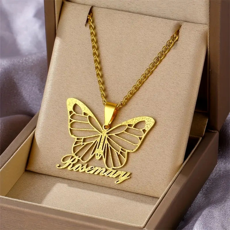COLLAR NOMBRE MARIPOSA