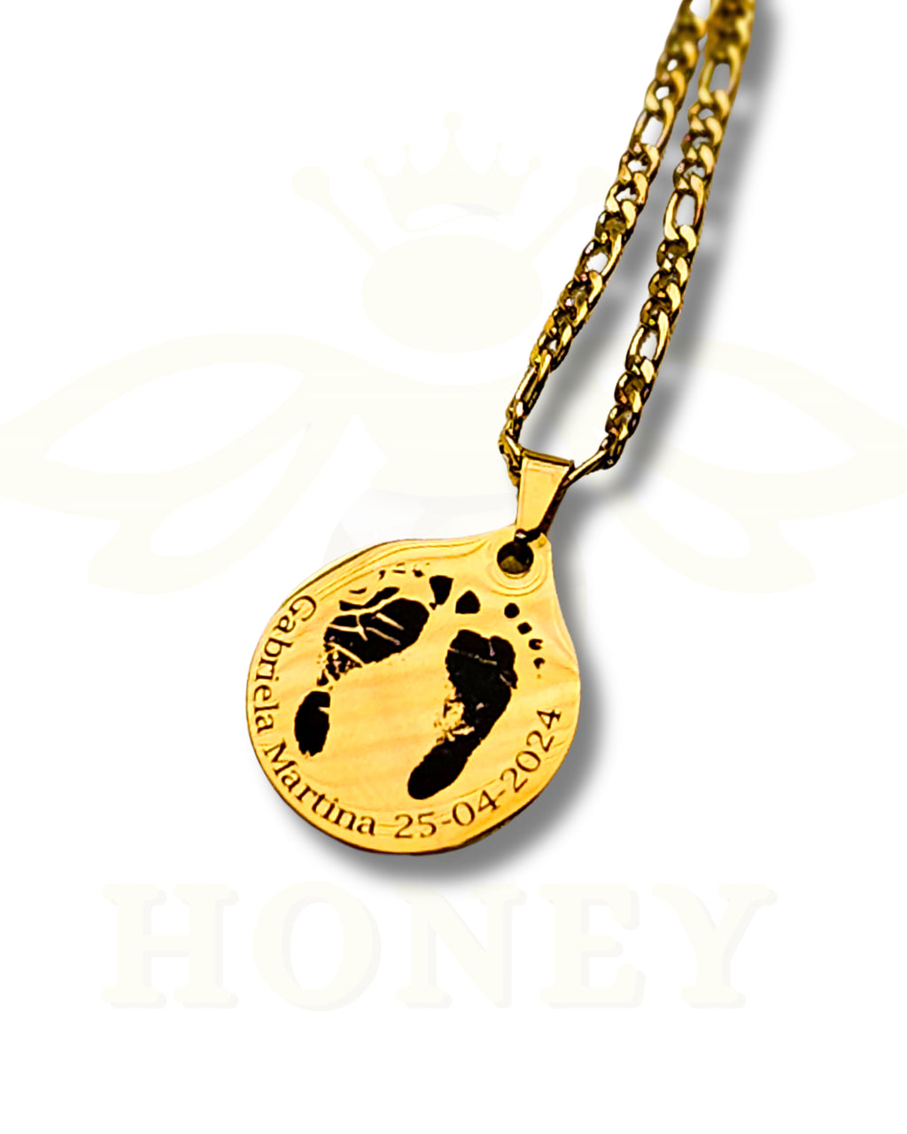 COLLAR HUELLAS DE BEBÉ PARA HOMBRE + CADENA GRUESA