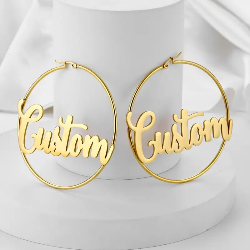 ARETES HOOPS CON NOMBRE