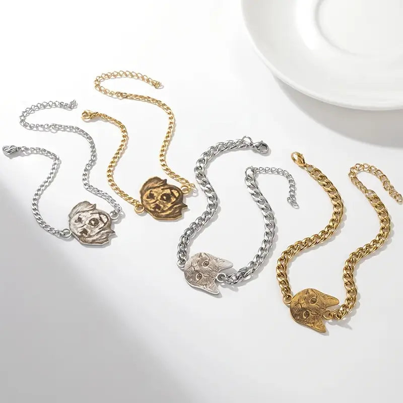 PULSERA PETLOVER CADENA GRUESA CON FOTOGRABADO