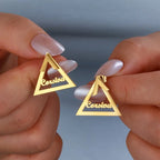 ARETES TRIANGULO CON NOMBRE