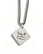 COLLAR PLACA ROMBO CON FOTOGRABADO + CADENA GRUESA