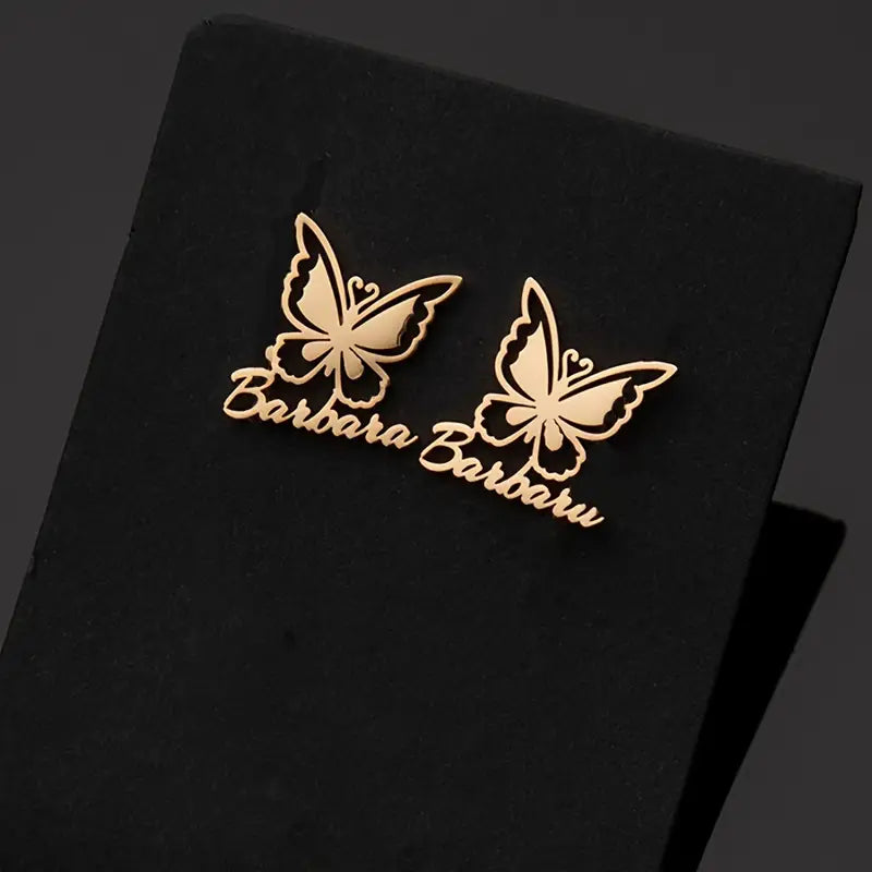 ARETES MARIPOSA CON NOMBRE