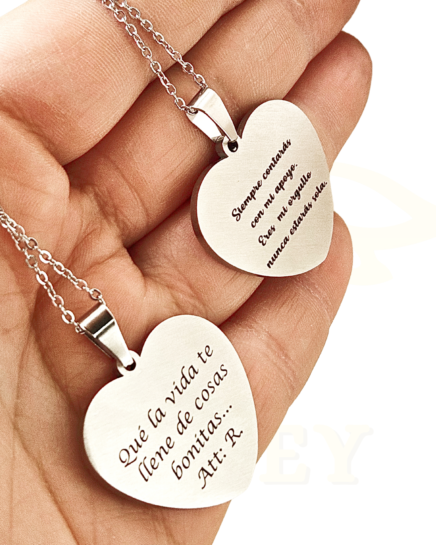 COLLAR PLACA CORAZÓN CON FOTOGRABADO + CADENA FINA