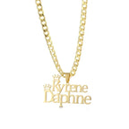 COLLAR CON NOMBRE DOBLE LINEA CON CORONA + CADENA GRUESA