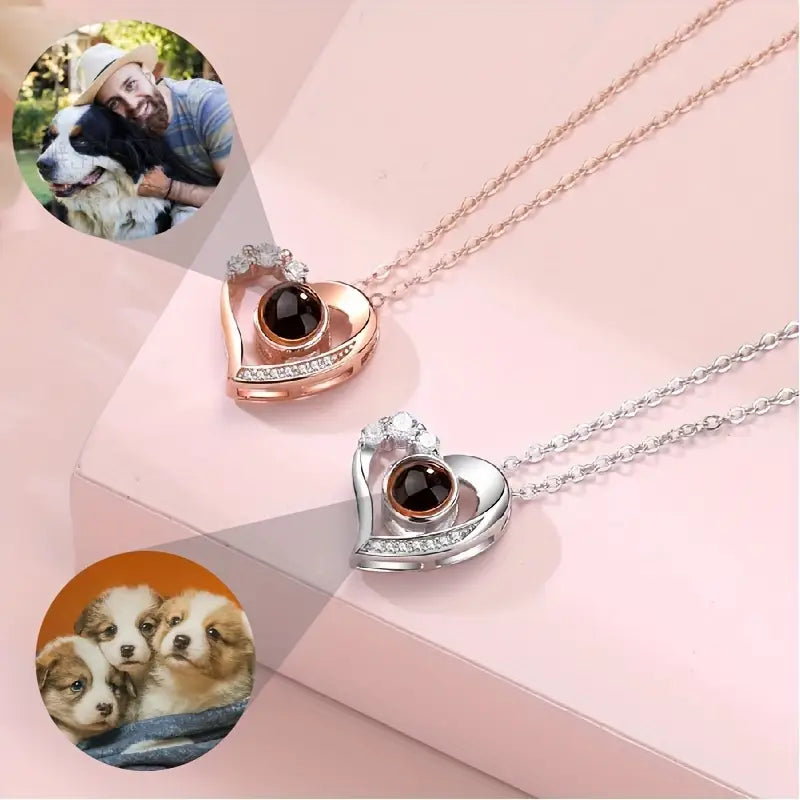 PRE ORDEN - COLLAR CORAZON CIRCONES CON FOTO PROYECCION