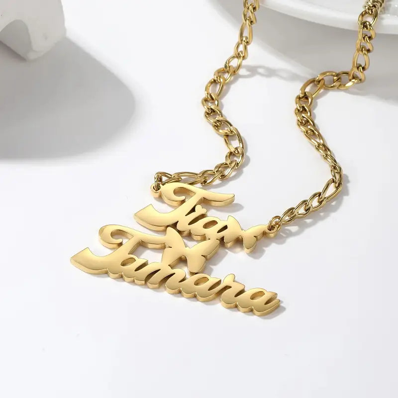 Herenketting met naam in hoofdletters en dikke ketting