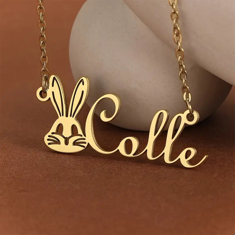 COLLAR CON NOMBRE Y CONEJITO