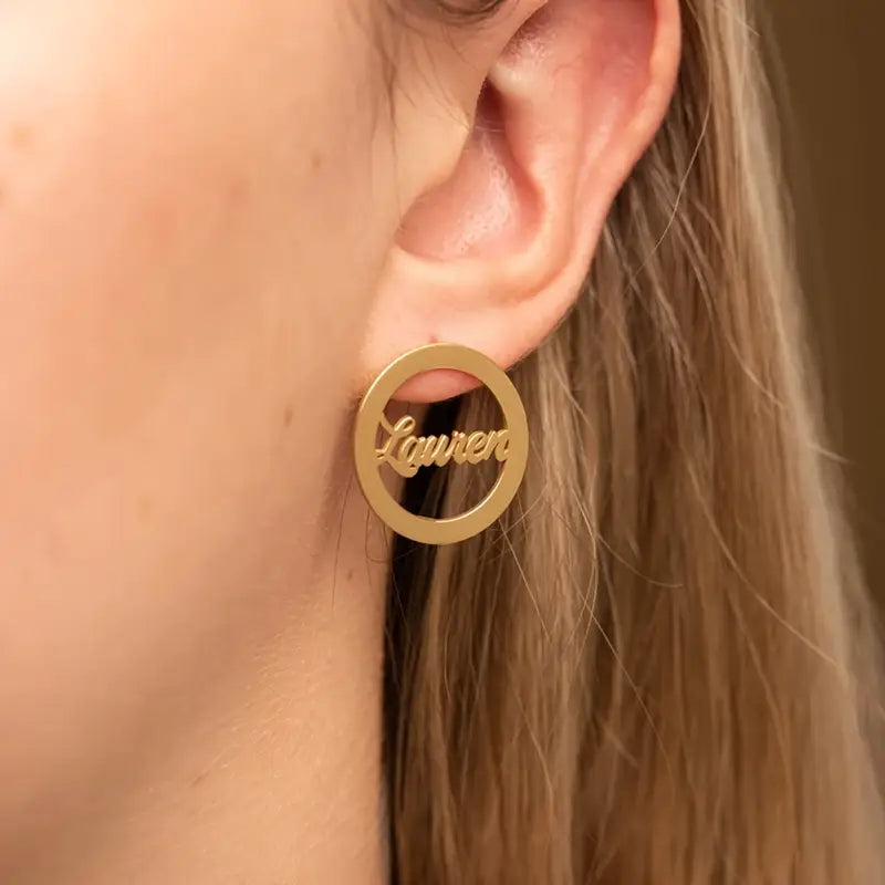 ARETES CIRCULO CON NOMBRE