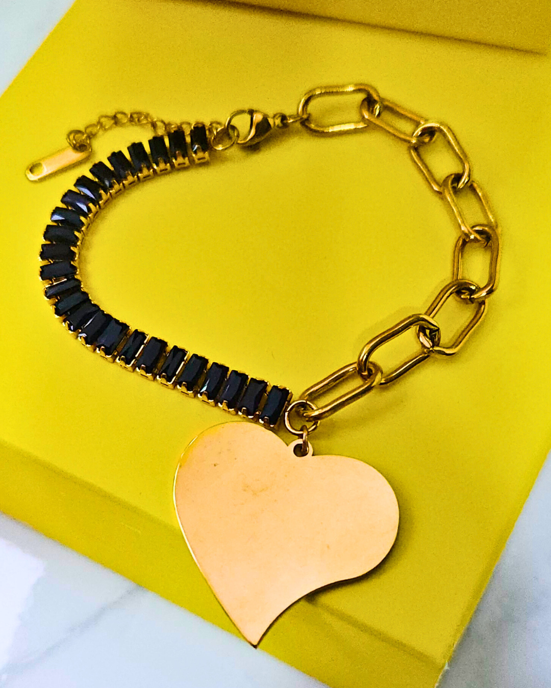 PULSERA CIRCONES Y DIJE CORAZON PERSONALIZADO