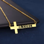 COLLAR CON NOMBRE Y CRUZ HORIZONTAL