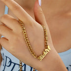 COLLAR CON NOMBRE + MARIPOSA + CADENA GRUESA