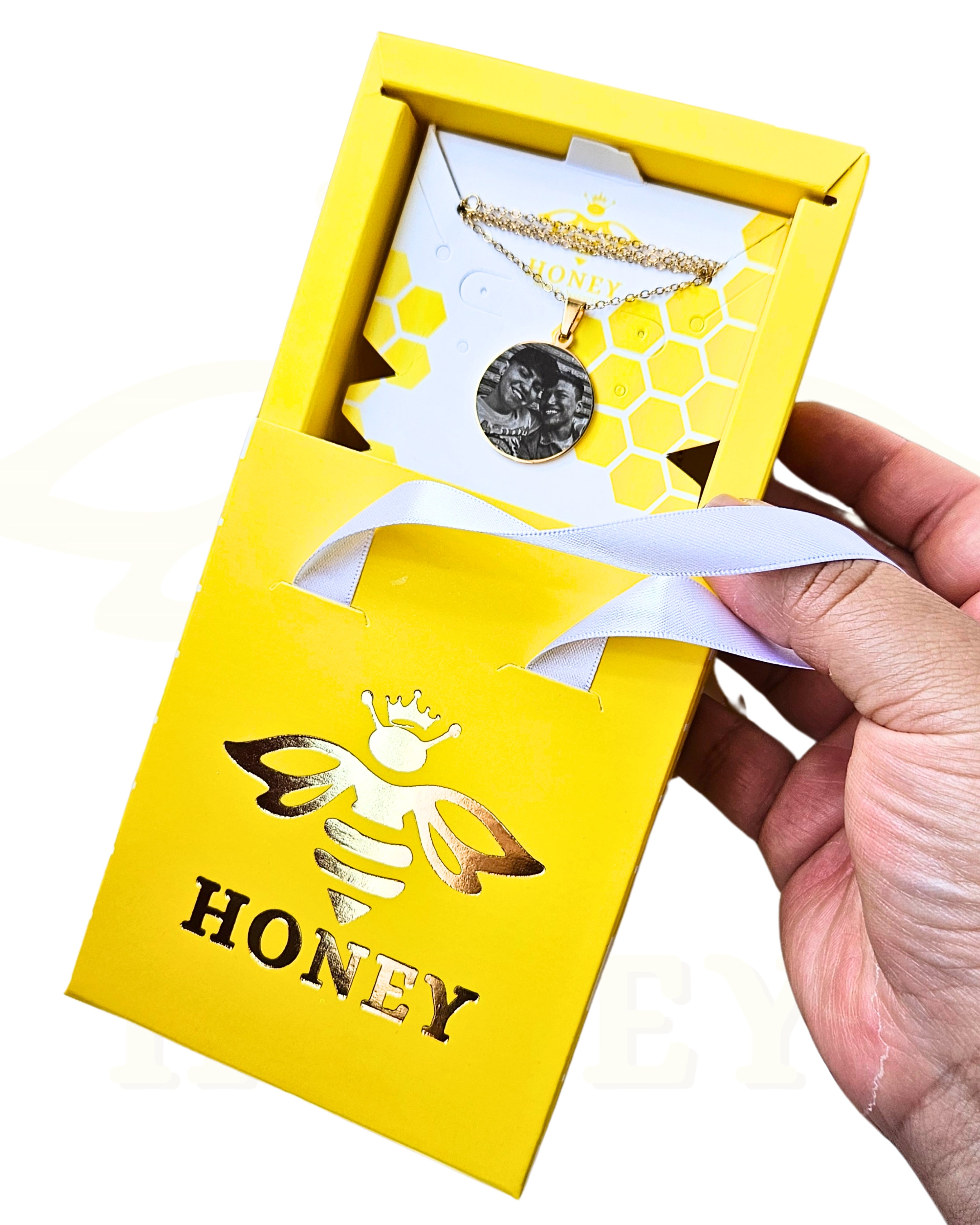 DUO DE COLLARES PLACA REDONDA CON FOTOGRABADO + CADENA FINA