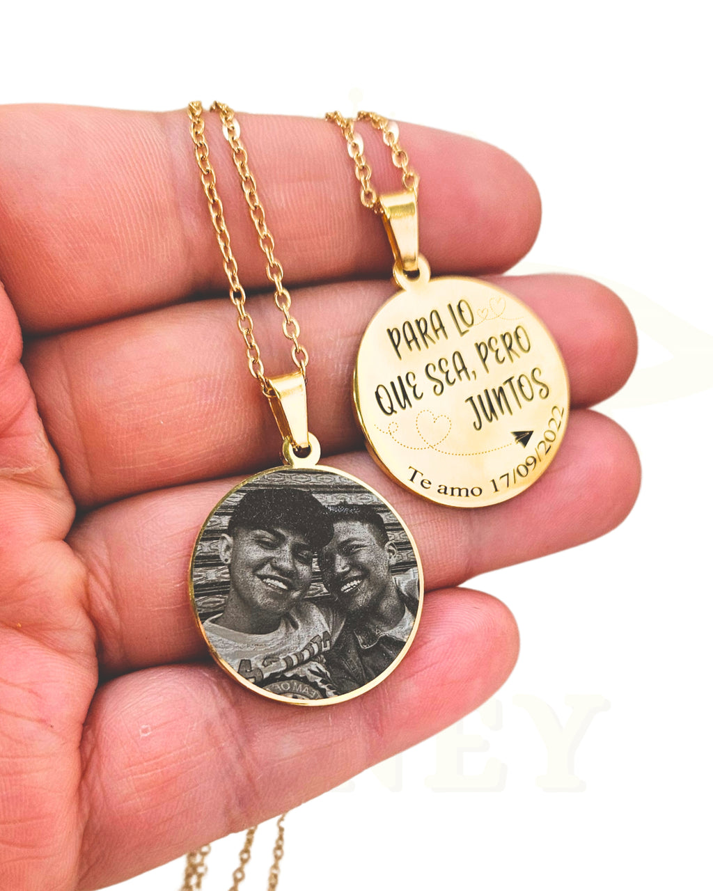 Foto-geëtste plaatketting