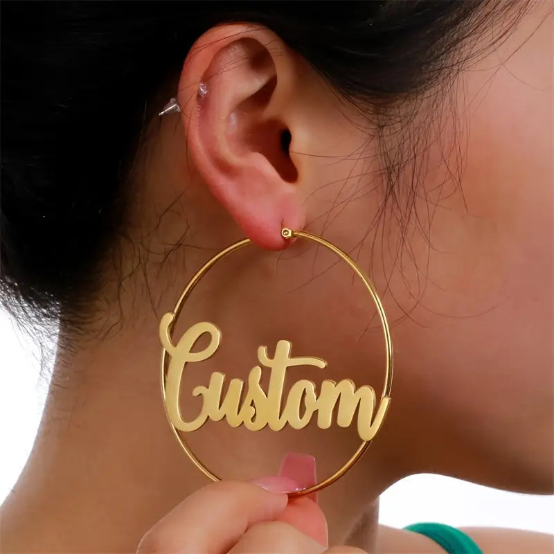 ARETES HOOPS CON NOMBRE