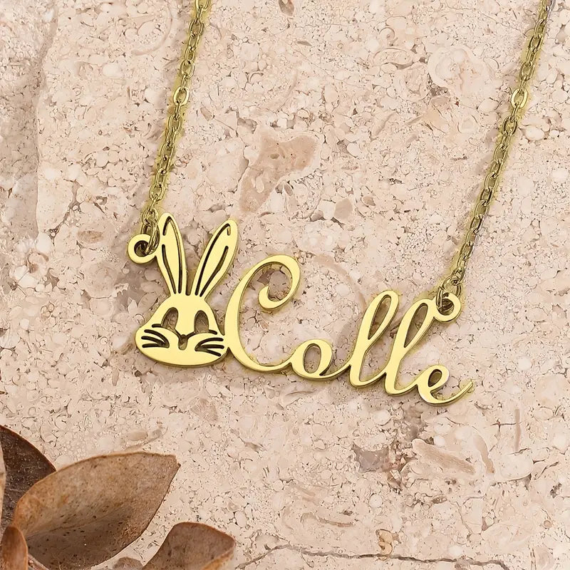 COLLAR CON NOMBRE Y CONEJITO