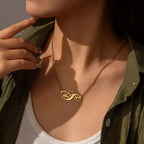 COLLAR NOMBRE DOBLE E INFINITO + CORAZON