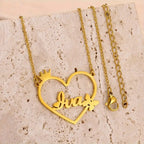 COLLAR CON NOMBRE MARCO CORAZON EMOJI CORONA Y MARIPOSA
