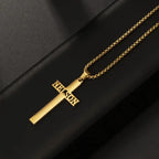 COLLAR CON NOMBRE CON CRUZ VERTICAL