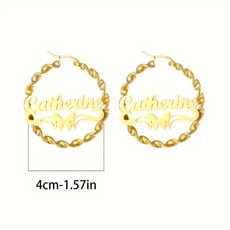 ARETES HOOPS ENTORCHADO CON MARIPOSAS