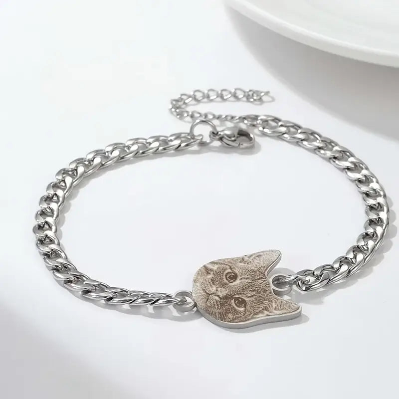 PULSERA PETLOVER CADENA GRUESA CON FOTOGRABADO