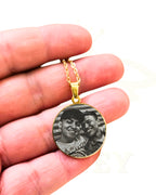 Foto-geëtste plaatketting