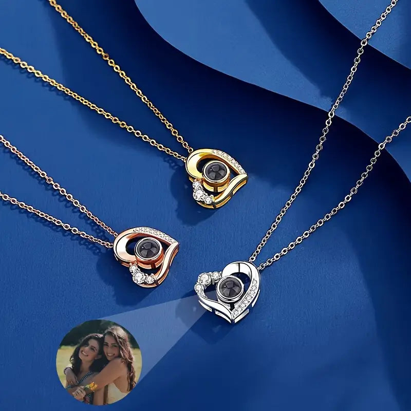 PRE ORDEN - COLLAR CORAZON CIRCONES CON FOTO PROYECCION