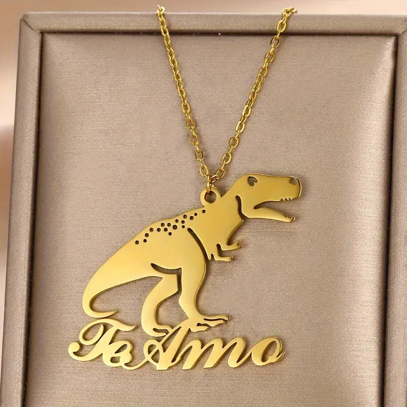 COLLAR CON NOMBRE Y DINOSAURIO