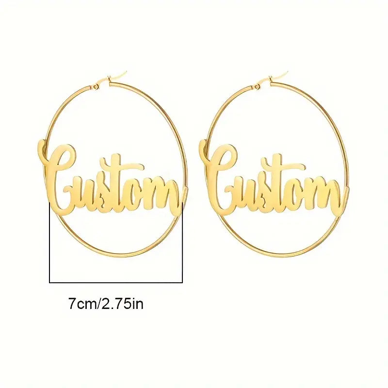 ARETES HOOPS CON NOMBRE