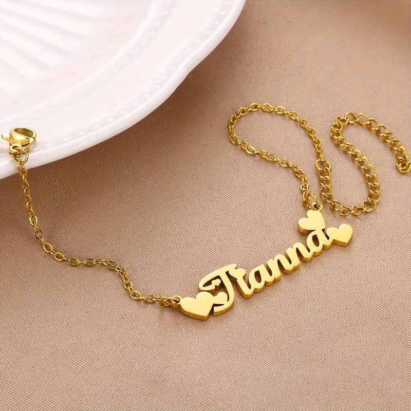 PULSERA CON NOMBRE CORAZONES