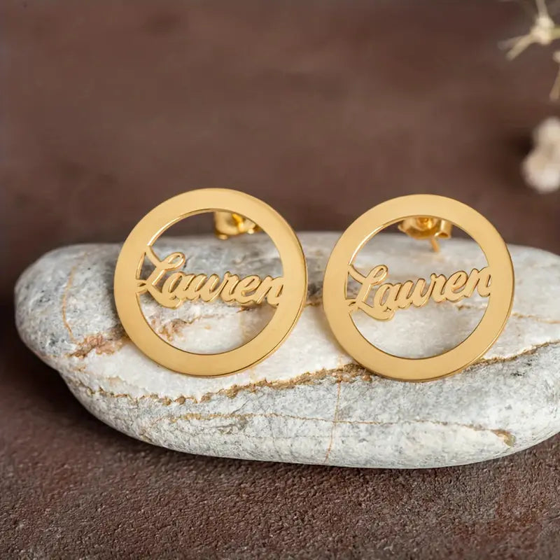 ARETES CIRCULO CON NOMBRE