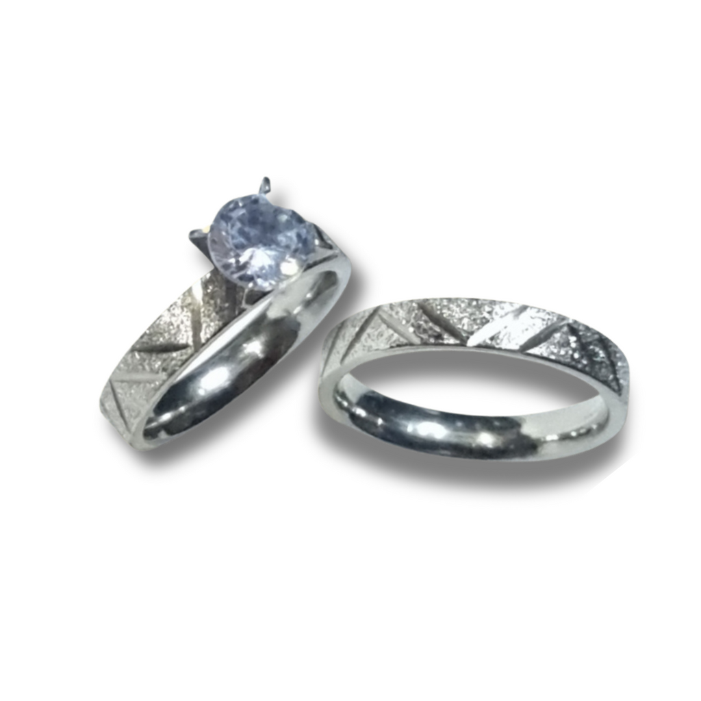 DUO DE ANILLOS PARA PAREJA ESCARCHADOS