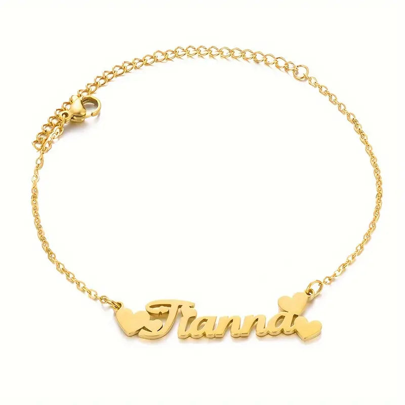 PULSERA CON NOMBRE CORAZONES