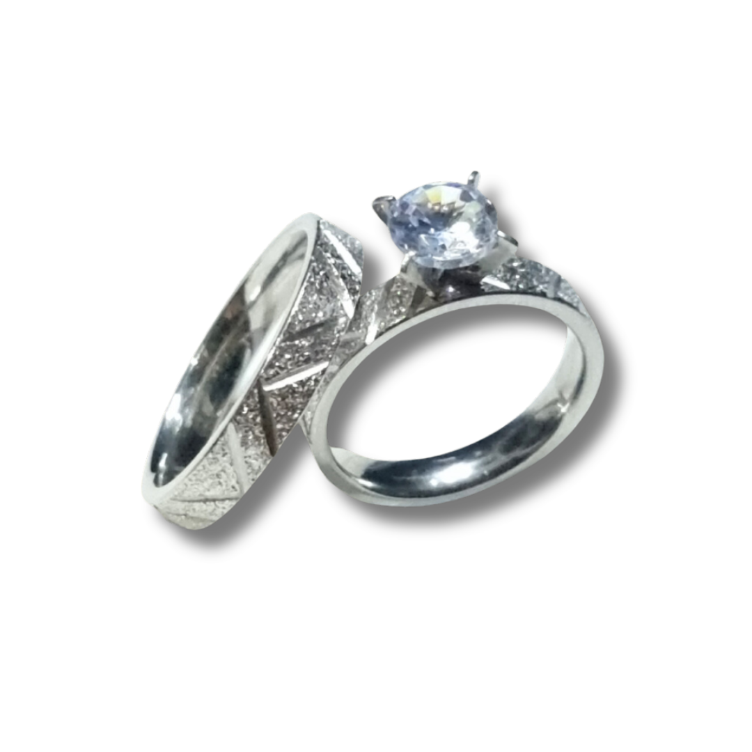 DUO DE ANILLOS PARA PAREJA ESCARCHADOS