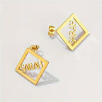 ARETES ROMBO CON NOMBRE