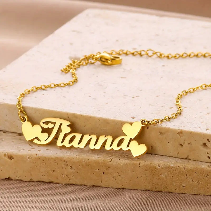 PULSERA CON NOMBRE CORAZONES