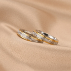 Two-tone couple rings with zircons (Pre order)