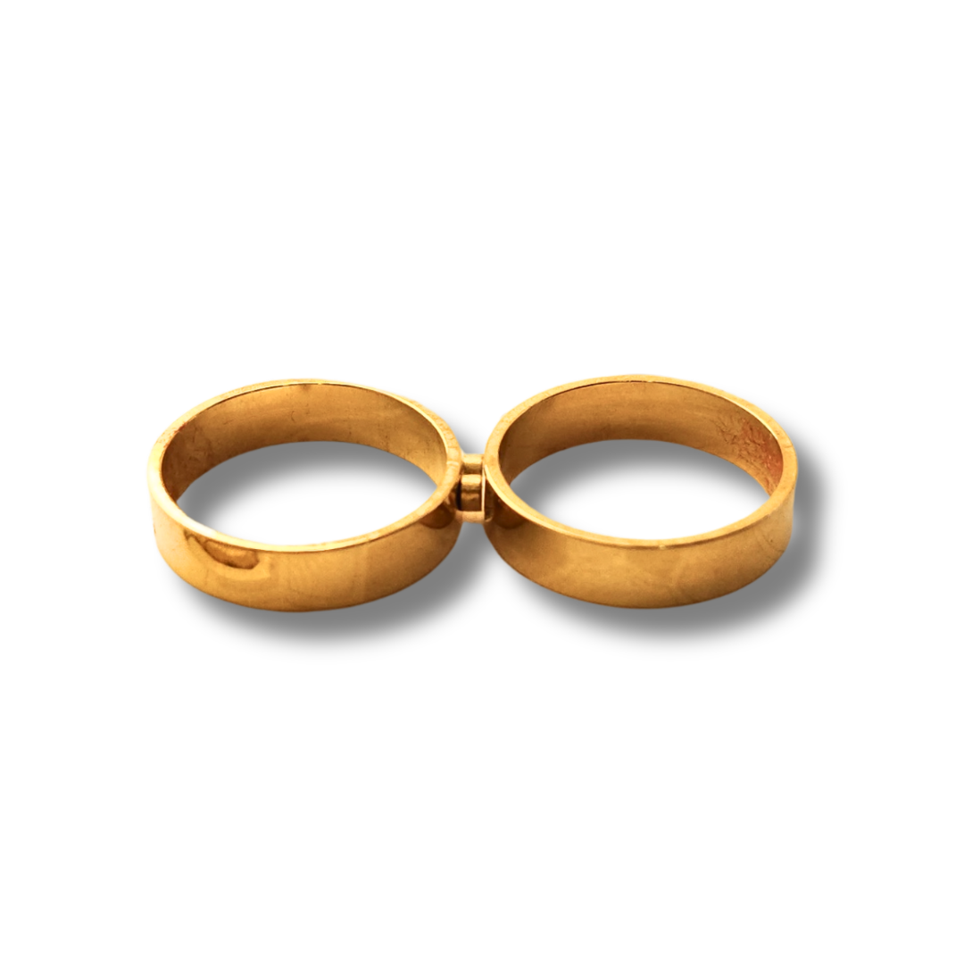 DUO DE ANILLOS PARA PAREJA CORAZON ANCLADO - ULTIMAS TALLAS