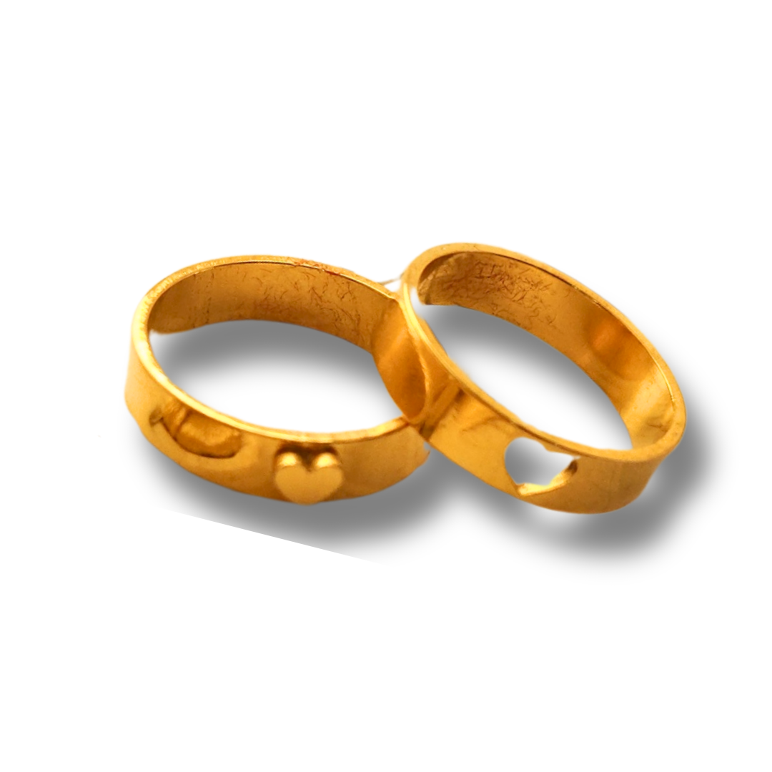 DUO DE ANILLOS PARA PAREJA CORAZON ANCLADO - ULTIMAS TALLAS