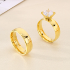 Smooth gold couple rings